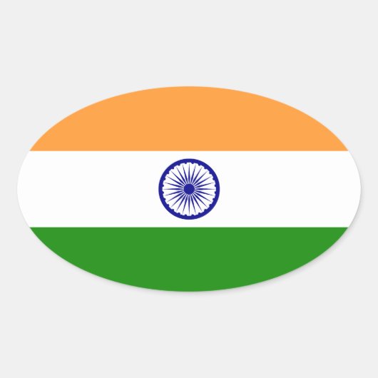 India - Indiase nationale vlag Ovale Sticker (Voorkant)