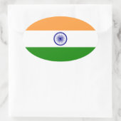 India - Indiase nationale vlag Ovale Sticker (Tas)