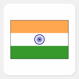 India - Indiase nationale vlag Vierkante Sticker