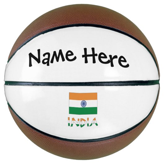 India Indiase vlag gepersonaliseerd Basketbal (Voorkant)