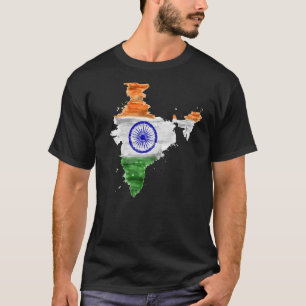 INDIA Indische vlag Ik hou van India Indische kaar T-shirt