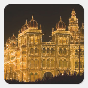 INDIA, Karnataka, Mysore: Majaraja's Palace (geb. Vierkante Sticker