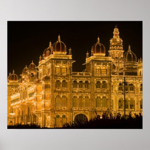 INDIA, Karnataka, Mysore : Paleis van de Majaraja Poster