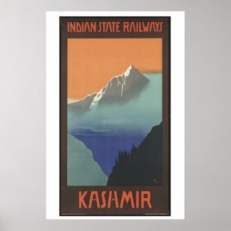 India Kashmir Vintage Travel Poster - Framed