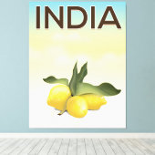 India Lemon-reisposter Canvas Afdruk (Insitu (Houten vloer))
