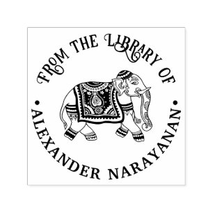 India Mehndi Olifant Naam Bibliotheek Boeknaam Zelfinktende Stempel