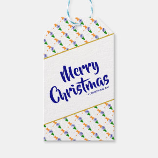 INDIA Merry kerstmis - Aangepaste Christelijke scr Cadeaulabel