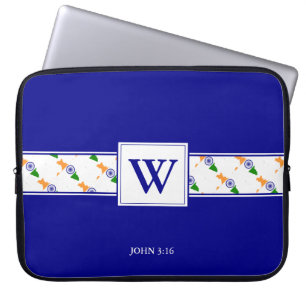 INDIA Monogram Christelijke bijbellaptop Laptop Sleeve
