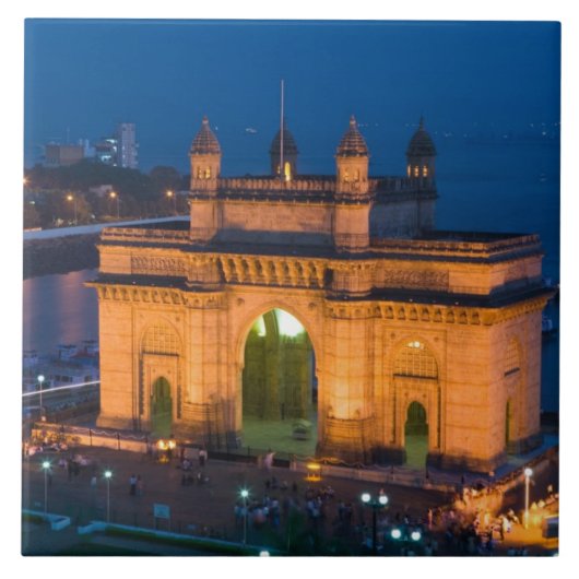 INDIA, Mumbai (Bombay): Gateway of India / Tegeltje (Voorkant)