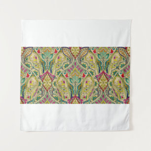 India naadloos paisleypatroon, decoratieve grens. wandkleed