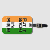 India National Flag Funny Patriotic Bagagelabel (Voorkant (horizontaal))