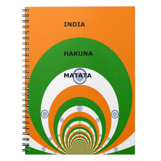 India Nationale Vlag Kleuren Design met "Hakuna Ma Notitieboek (Voorkant)