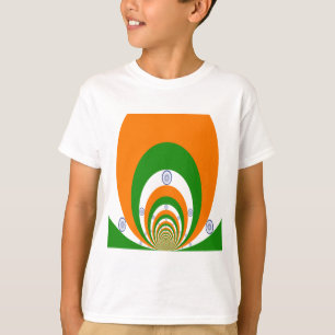 India Nationale Vlag Kleuren Kaleidoscoop T-shirt