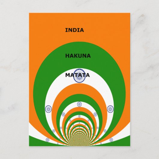 India Nationale vlag kleuren ontwerp. Hakuna Matat Briefkaart (Voorkant)