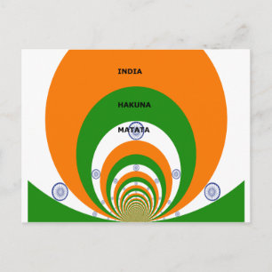 India Nationale vlag kleuren ontwerp. Hakuna Matat Briefkaart