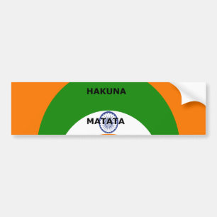 India Nationale vlag kleuren ontwerp. Hakuna Matat Bumpersticker