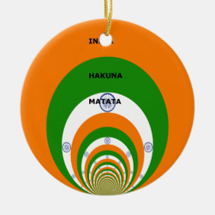 India Nationale vlag kleuren ontwerp. Hakuna Matat Keramisch Ornament