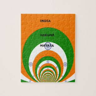 India Nationale vlag kleuren ontwerp. Hakuna Matat Legpuzzel