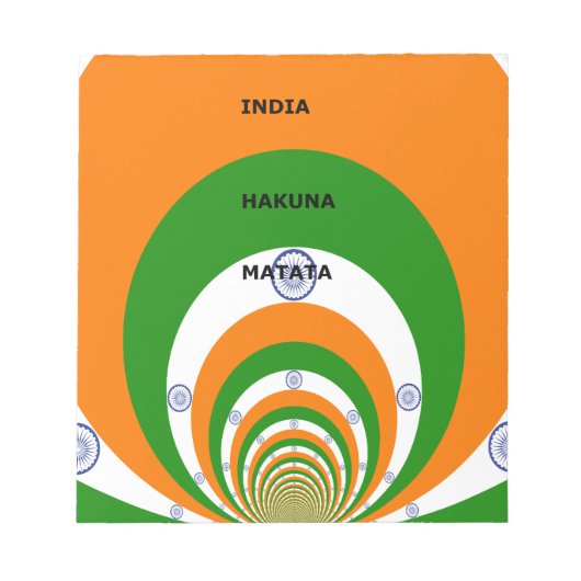 India Nationale vlag kleuren ontwerp. Hakuna Matat Notitieblok (Voorkant)