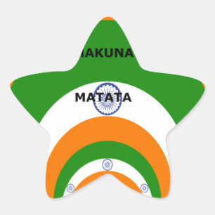 India Nationale vlag kleuren ontwerp. Hakuna Matat Ster Sticker
