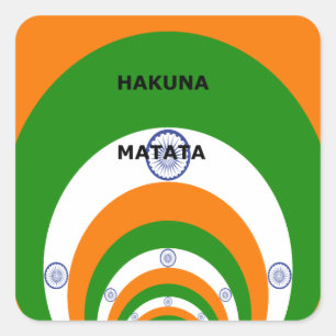 India Nationale vlag kleuren ontwerp. Hakuna Matat Vierkante Sticker