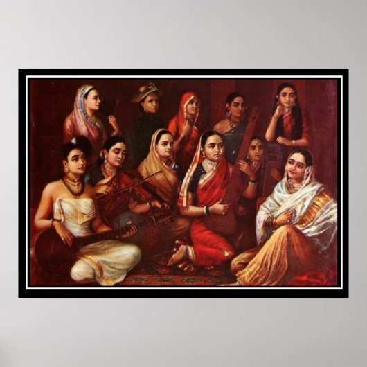 India Negentiende Eeuw Musici Poster (Voorkant)