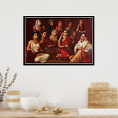 India Negentiende Eeuw Musici Poster (Keuken)