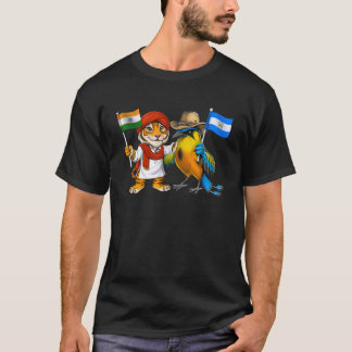 India Nicaragua Vlag Indiase wortels Nicaraguan er T-shirt