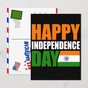 India Onafhankelijkheidsdag Driekleurige Viering O Feestdagenkaart
