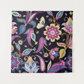 India Paisley Naadloos Bloemen Ornament Wandkleed