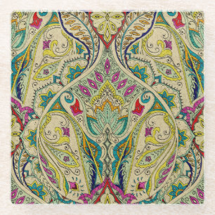 India paisley patroon, Boheemse grens. Glazen Onderzetter