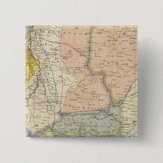 India, Pakistan Vierkante Button 5,1 Cm (Voorkant)