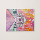 India paleis in zonsondergang legpuzzel (Horizontaal)