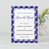 INDIA Patriotic Wedding Special Celebration BLUE Save The Date (Staand voorkant)