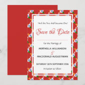 INDIA Patriottische Huwelijks Speciale Viering ROO Save The Date (Voorkant / Achterkant)