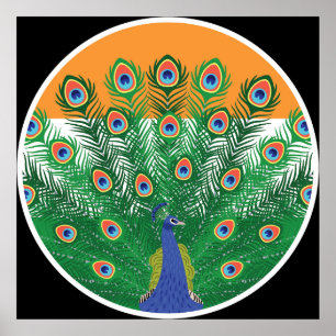 India Peafowl Indiase nationale dierenvlag Poster