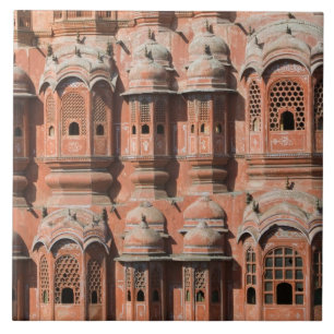 INDIA, Rajasthan, Jaipur: Hawa Mahal (Paleis van Tegeltje