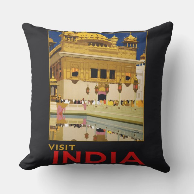 India reisposter indiase  kunst buitenkussen (Voorkant)