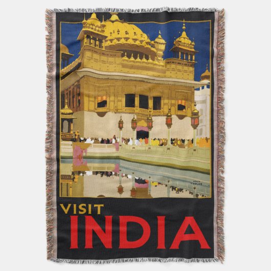 India reisposter indiase  kunst deken (Voorkant Verticaal)