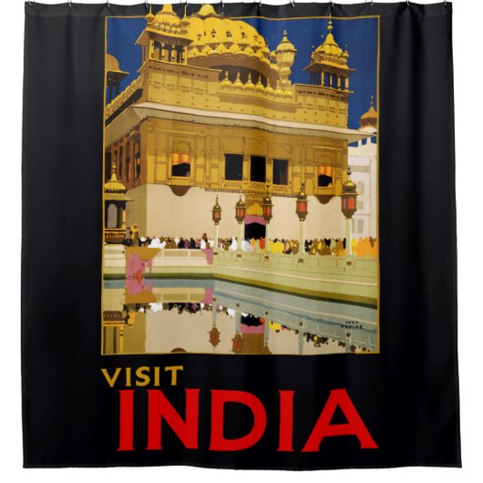 India reisposter indiase  kunst douchegordijn (Voorkant)