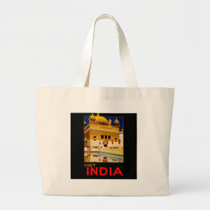 India reisposter indiase  kunst grote tote bag