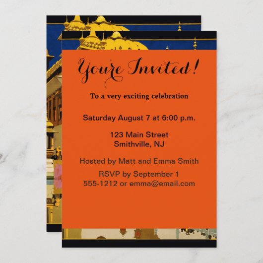 India reisposter indiase  kunst kaart (Voorkant / Achterkant)