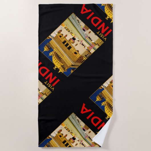 India reisposter indiase  kunst strandlaken (Voorkant)