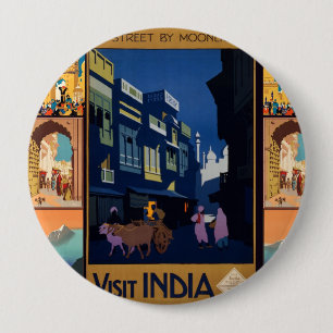 India Reizen Poster Collage knop Ronde Button 4,0 Cm