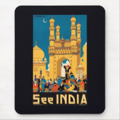 India Reizen Poster Mousepad Muismat (Voorkant)