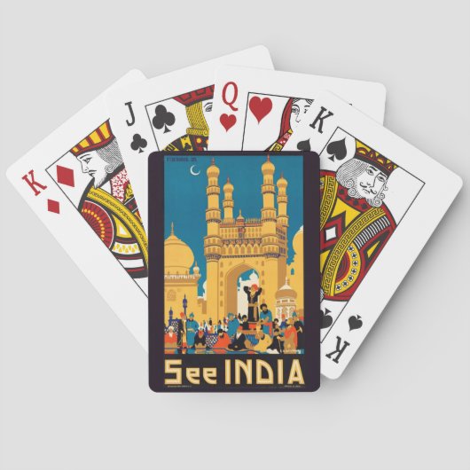 India Reizen Poster Speelkaarten (Achterkant)