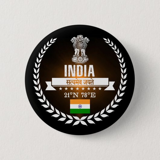 India Ronde Button 5,7 Cm (Voorkant)