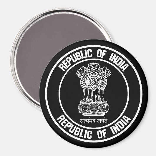 India Round Embleem Magneet (Voorkant / Achterkant)