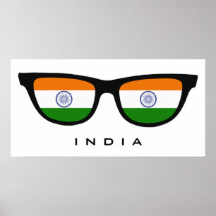 India Shades aangepaste tekst & kleur poster