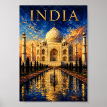 India: Sunrise Glow Taj Mahal Art Souvenir